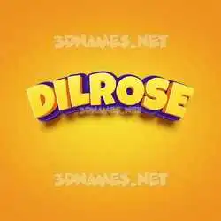 dilrose in Orange Toon style - 3D name wallpaper