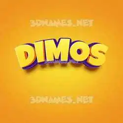 dimos in Orange Toon style - 3D name wallpaper