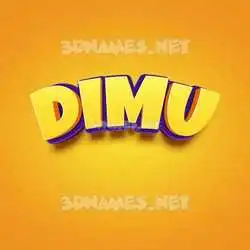 dimu in Orange Toon style - 3D name wallpaper