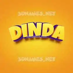 dinda in Orange Toon style - 3D name wallpaper