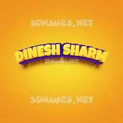 dinesh sharm in Orange Toon style - 3D name wallpaper