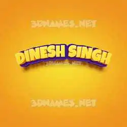 dinesh singh in Orange Toon style - 3D name wallpaper