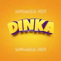 dinka in Orange Toon style - 3D name wallpaper