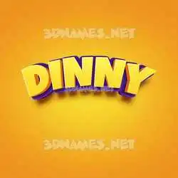 dinny in Orange Toon style - 3D name wallpaper