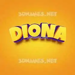 diona in Orange Toon style - 3D name wallpaper
