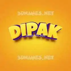 dipak in Orange Toon style - 3D name wallpaper