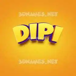 dipi in Orange Toon style - 3D name wallpaper