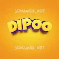 dipoo in Orange Toon style - 3D name wallpaper