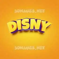 disny in Orange Toon style - 3D name wallpaper