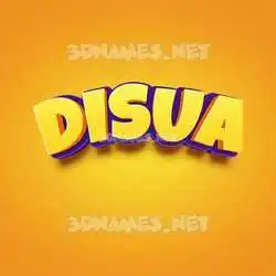 disua in Orange Toon style - 3D name wallpaper