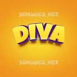 diva in Orange Toon style - 3D name wallpaper