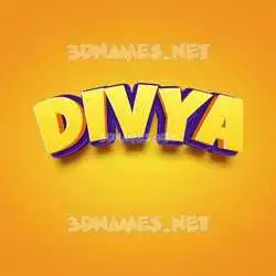 divya in Orange Toon style - 3D name wallpaper