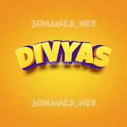 divyas in Orange Toon style - 3D name wallpaper