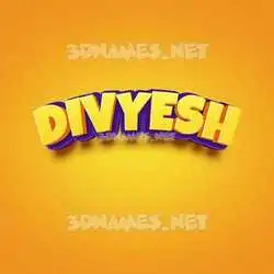 divyesh in Orange Toon style - 3D name wallpaper
