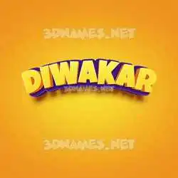 diwakar in Orange Toon style - 3D name wallpaper