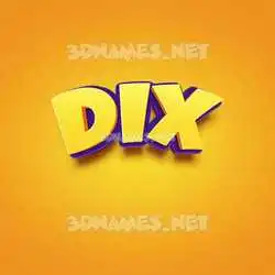 dix in Orange Toon style - 3D name wallpaper
