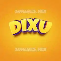 dixu in Orange Toon style - 3D name wallpaper