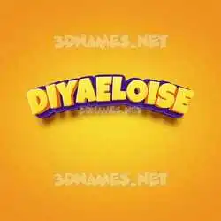 diyaeloise in Orange Toon style - 3D name wallpaper