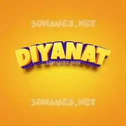 diyanat in Orange Toon style - 3D name wallpaper