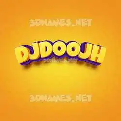 djdoojh in Orange Toon style - 3D name wallpaper
