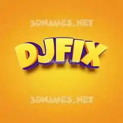 djfix in Orange Toon style - 3D name wallpaper