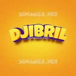 djibril in Orange Toon style - 3D name wallpaper