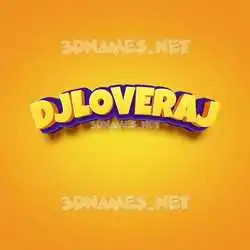 djloveraj in Orange Toon style - 3D name wallpaper