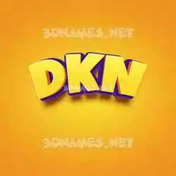 dkn in Orange Toon style - 3D name wallpaper