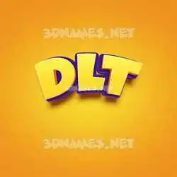 dlt in Orange Toon style - 3D name wallpaper