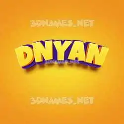 dnyan in Orange Toon style - 3D name wallpaper