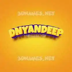 dnyandeep in Orange Toon style - 3D name wallpaper