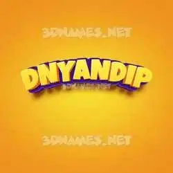 dnyandip in Orange Toon style - 3D name wallpaper