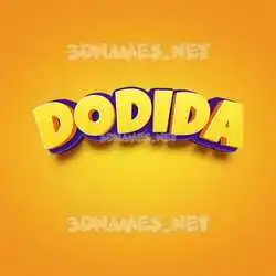dodida in Orange Toon style - 3D name wallpaper