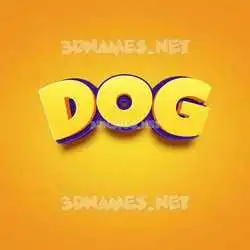 dog in Orange Toon style - 3D name wallpaper