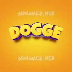 dogge in Orange Toon style - 3D name wallpaper