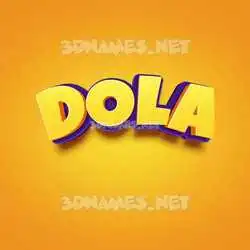 dola in Orange Toon style - 3D name wallpaper