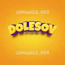 dolesov in Orange Toon style - 3D name wallpaper