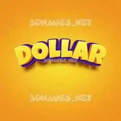 dollar in Orange Toon style - 3D name wallpaper