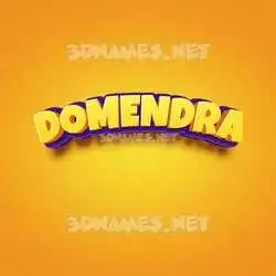 domendra in Orange Toon style - 3D name wallpaper