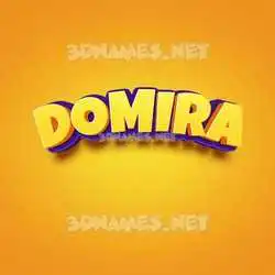 domira in Orange Toon style - 3D name wallpaper
