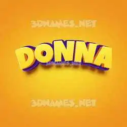 donna in Orange Toon style - 3D name wallpaper