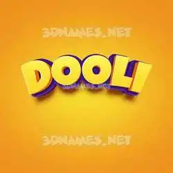 dooli in Orange Toon style - 3D name wallpaper