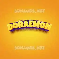 doraemon in Orange Toon style - 3D name wallpaper