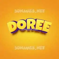 doree in Orange Toon style - 3D name wallpaper