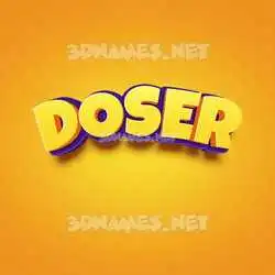 doser in Orange Toon style - 3D name wallpaper