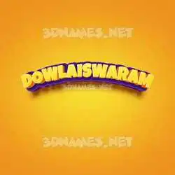 dowlaiswaram in Orange Toon style - 3D name wallpaper