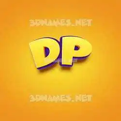 dp in Orange Toon style - 3D name wallpaper