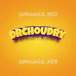 drchoudry in Orange Toon style - 3D name wallpaper