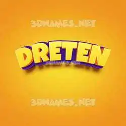 dreten in Orange Toon style - 3D name wallpaper