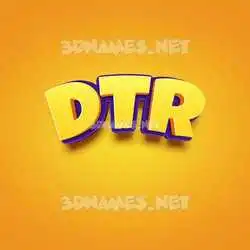 dtr in Orange Toon style - 3D name wallpaper